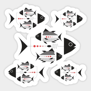 Catch fish on the river Sticker